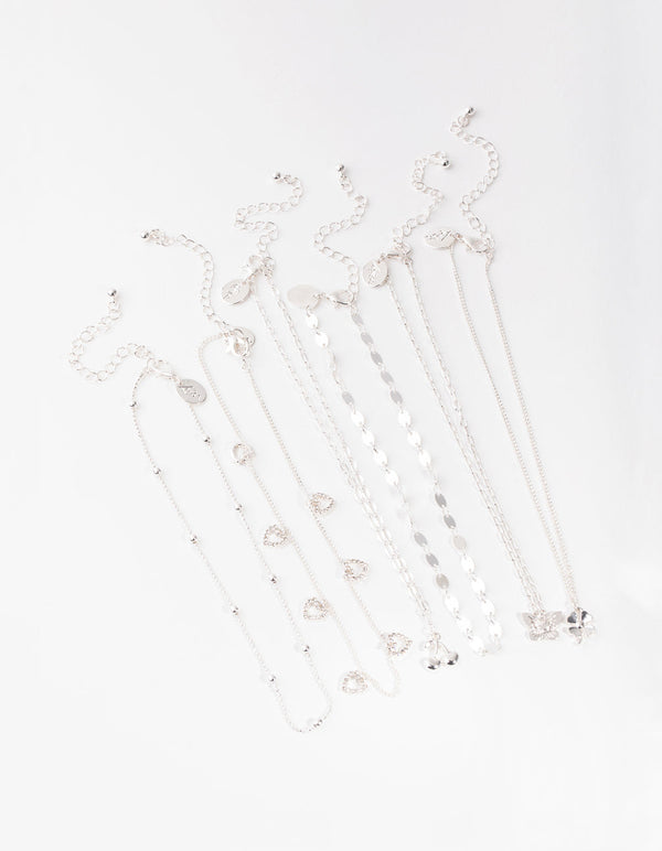 Naszyjnik choker z zawieszką koniczyny, zestaw 6 sztuk