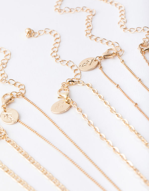 Złoty naszyjnik choker Smiley 6-pak
