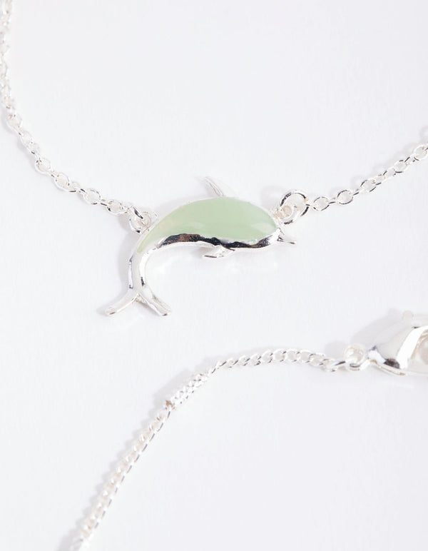 Silver Butterfly Bracelet and Anklet 4-Pack