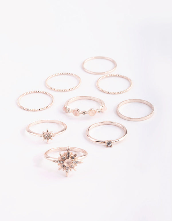 Rose Gold Star Cluter Ring Pack