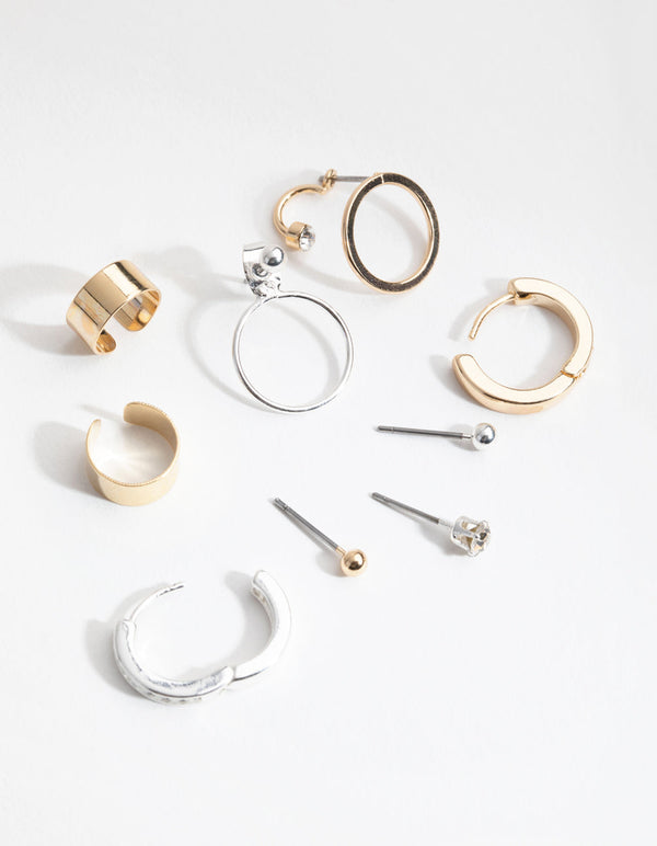 Mixed Metals Geo Jacket 6-Pack Earring