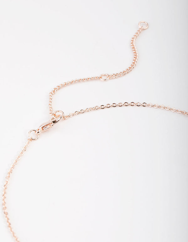 Real Rose Gold Plated Diamante Star Necklace