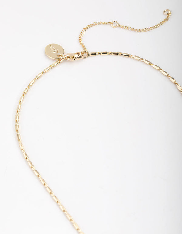 Real Gold Plated Starburst Disc Necklace