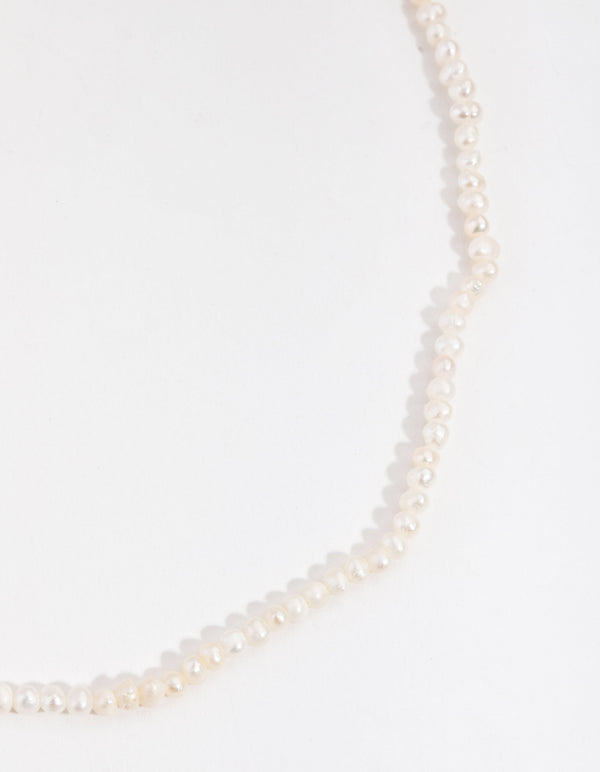 Real Gold Plated Single Row Freshwater Pearl Necklace