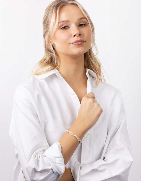 Real Silver Plated Freshwater Pearl Bracelet
