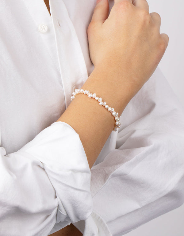 Real Silver Plated Freshwater Pearl Bracelet