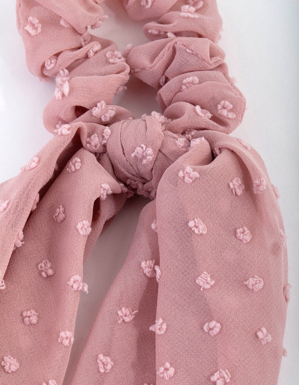 Blush Dotty Scarf Scrunchie