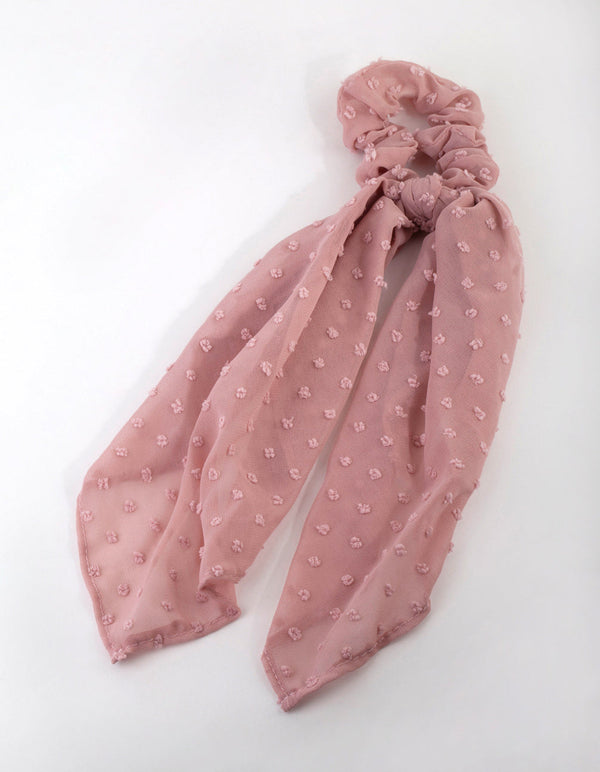 Blush Dotty Scarf Scrunchie