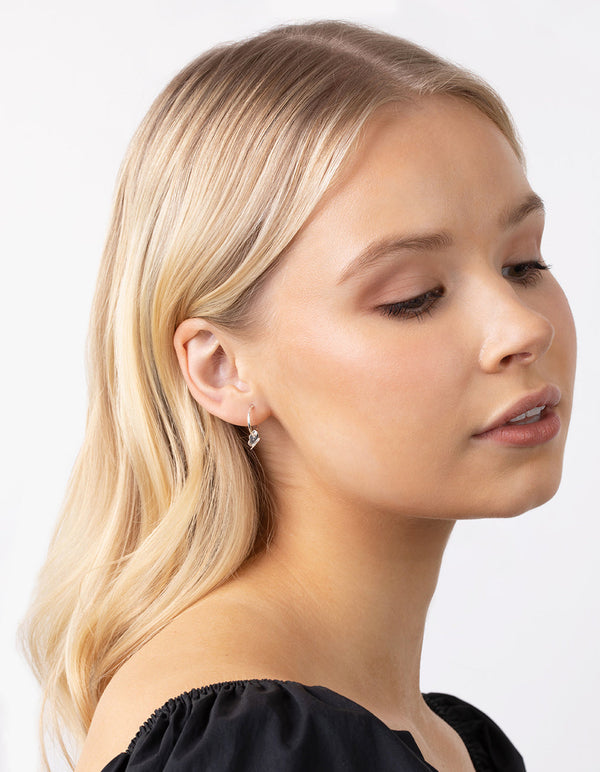 Sterling Silver Butterfly Hoop Earrings