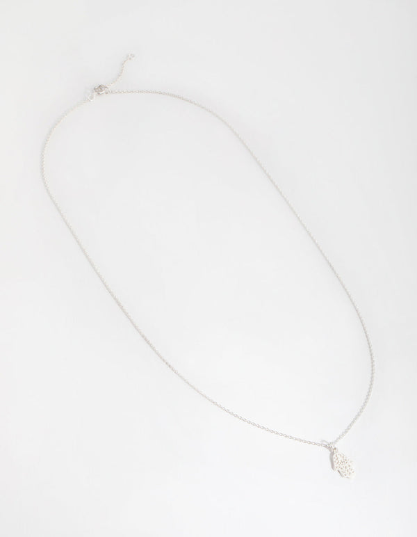 Sterling Silver Hamsa Hand Necklace