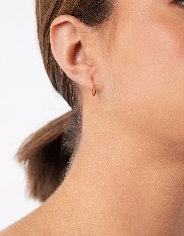 Real Gold Plated Sterling Silver Mix Texture Hoop 3-Pack Earring