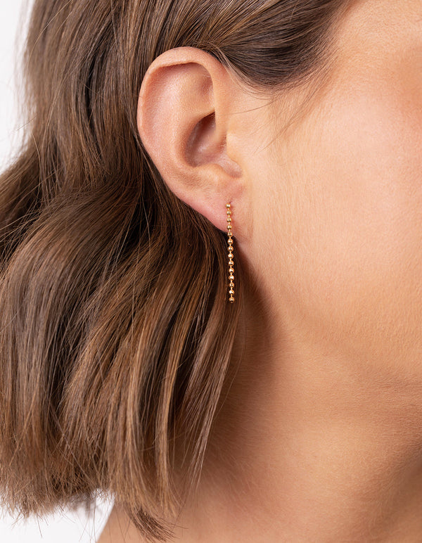 Gold Plated Sterling Silver Ball Drop Earrings