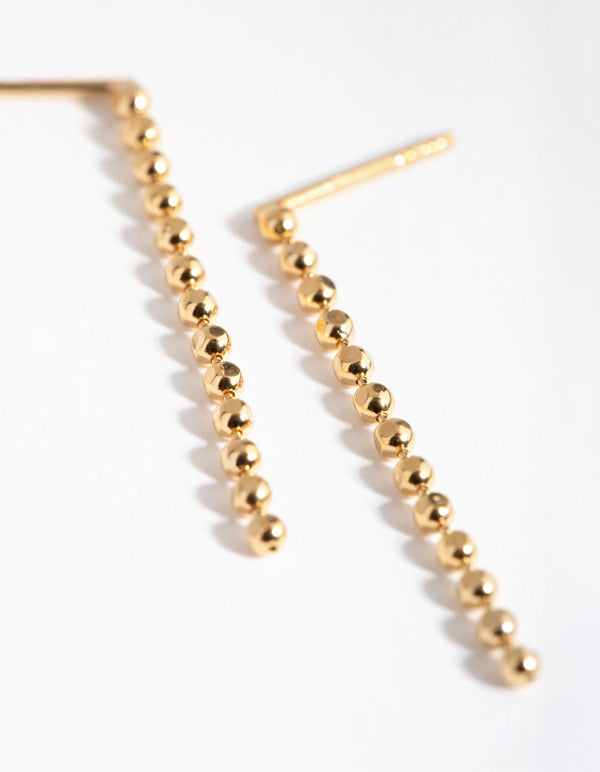 Gold Plated Sterling Silver Ball Drop Earrings
