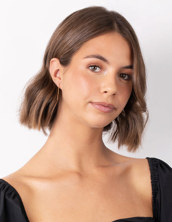 Gold Plated Sterling Silver Ball Drop Earrings
