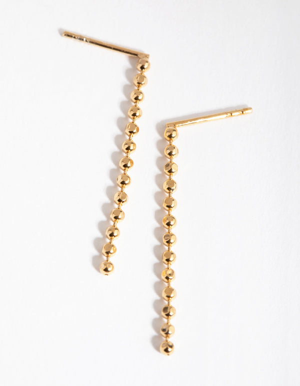 Gold Plated Sterling Silver Ball Drop Earrings