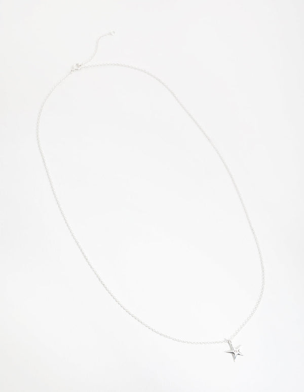 Sterling Silver Diamante Starfish Necklace