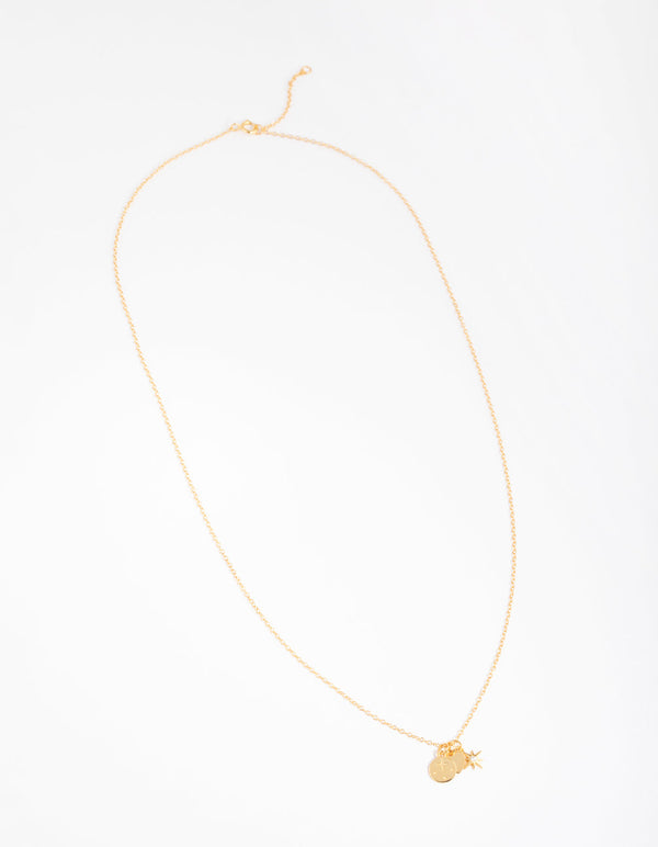 Gold Plated Sterling Silver Celestial Charm Necklace