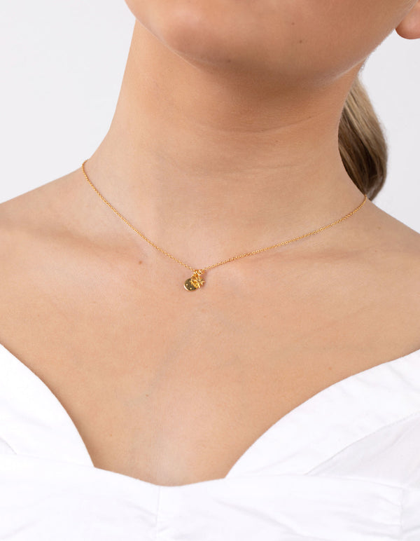 Gold Plated Sterling Silver Celestial Charm Necklace