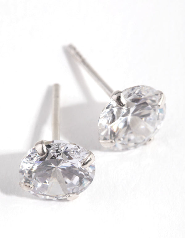 Sterling Silver 2ct Cubic Zirconia Stud Earrings