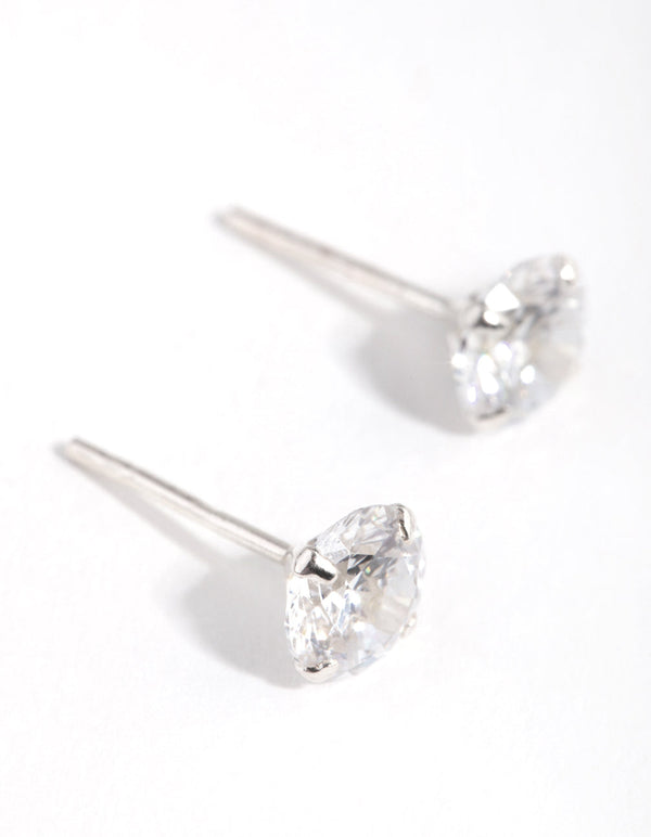 Sterling Silver 1ct Cubic Zirconia Stud Earrings