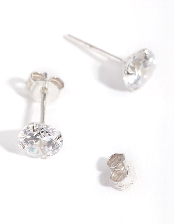 Sterling Silver 1ct Cubic Zirconia Stud Earrings