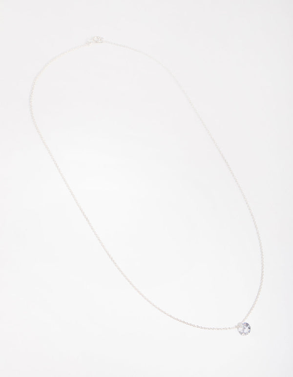 Sterling Silver 1ct Cubic Zirconia Round Necklace