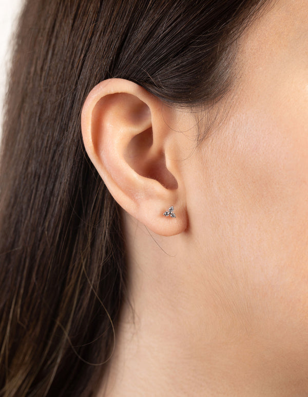 Surgical Steel Cubic Zirconia Cluster Stud Earrings