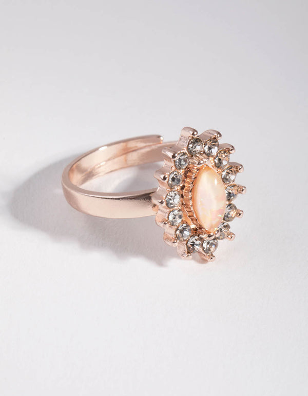 Rose Gold Catseye Surround Ring