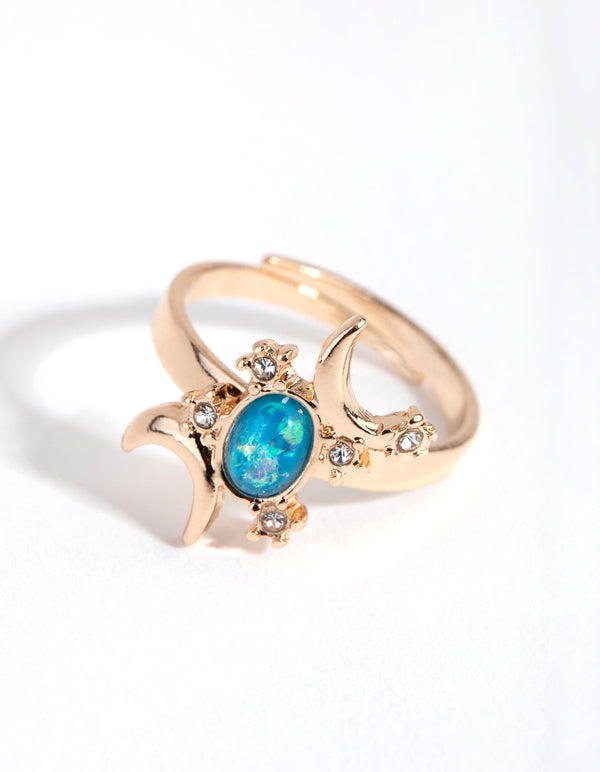 Gold Blue Celestial Ring