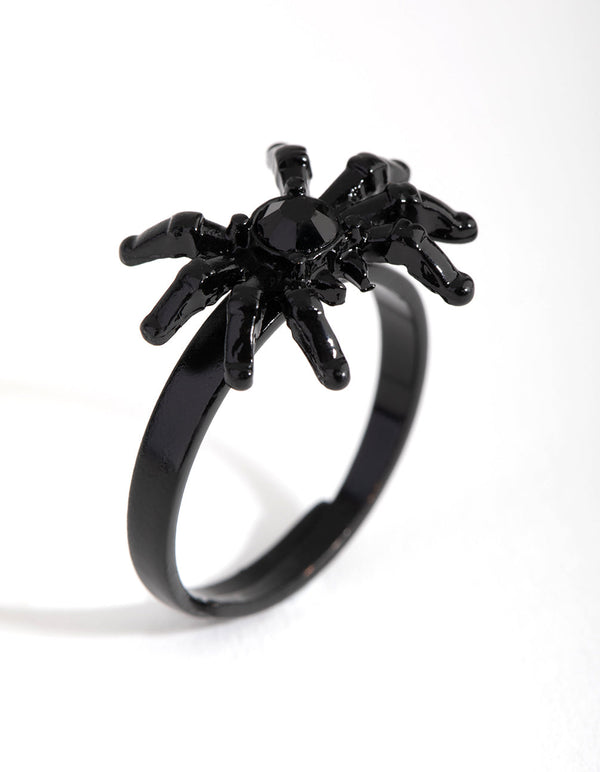 Matte Black Spider Ring