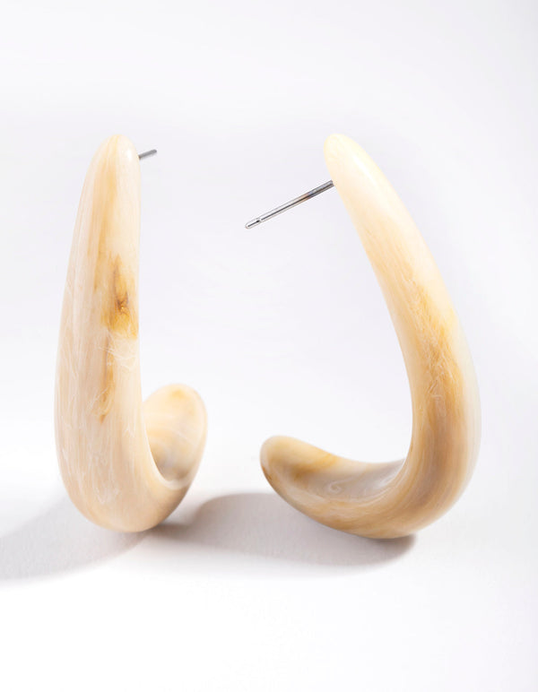 Acrylic Half Long Hoop Earrings