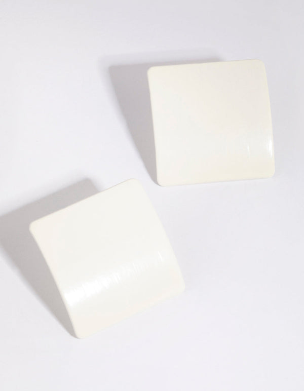 Large Matte Square Stud Earrings