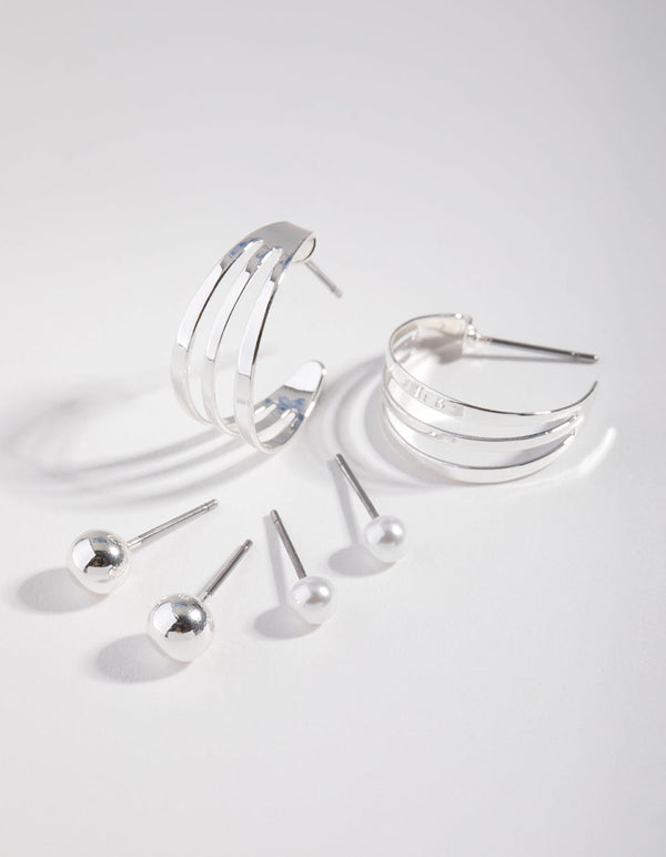 Silver Triple Hoop 3-Pack Earring