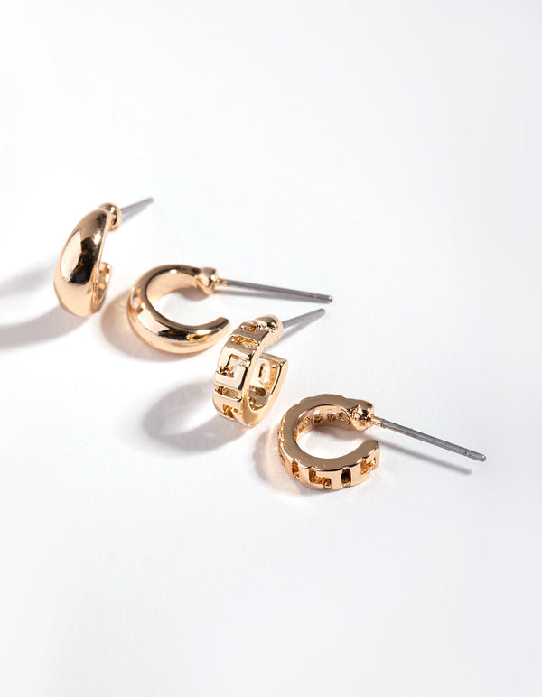 Gold Double Huggie 2-Pack Hoop Earring