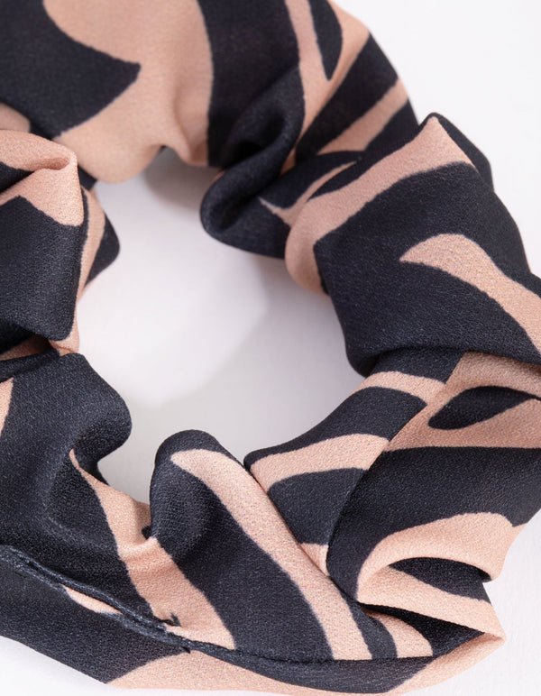 Blush and Black Zebra Scrunchie