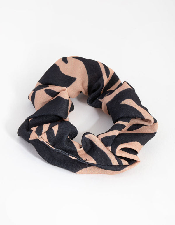 Blush and Black Zebra Scrunchie
