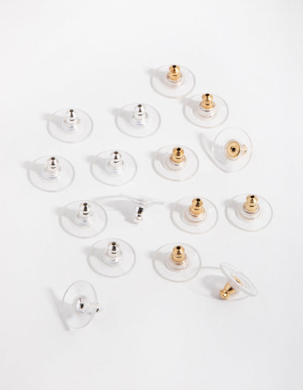 Mix Gold and Silver Earring Backs 16-Pack