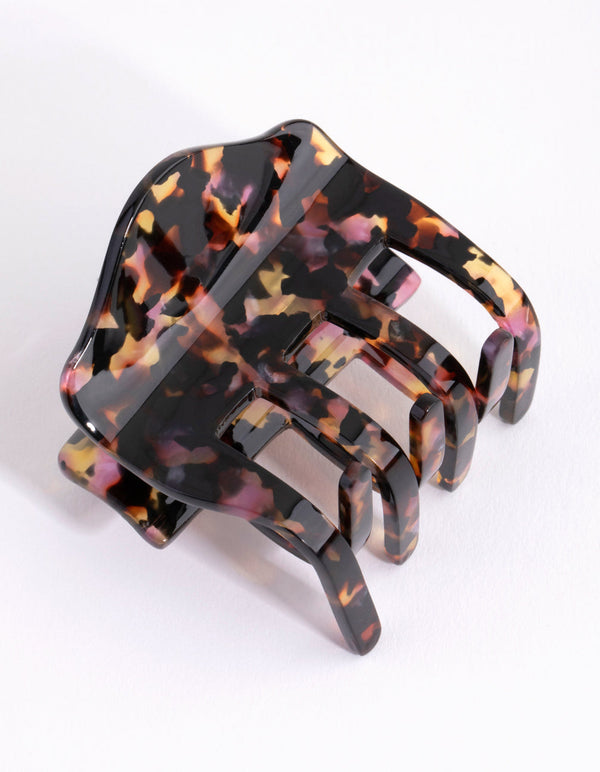 Acrylic Black Marble Small Clip