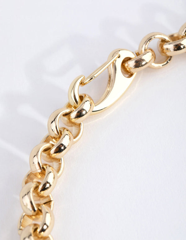 Real Gold Plated Rolo Chain Necklace