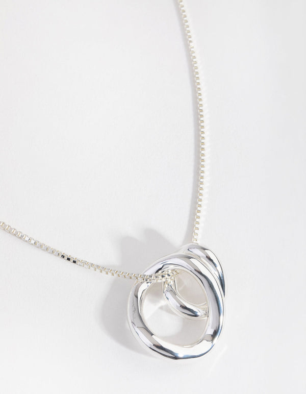 Real Silver Plated Swirl Pendant Necklace