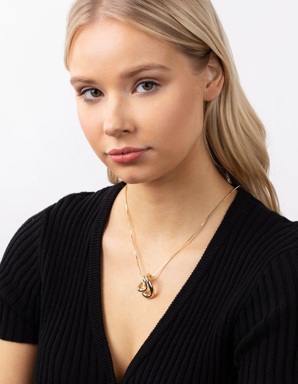 Real Gold Plated Swirl Pendant