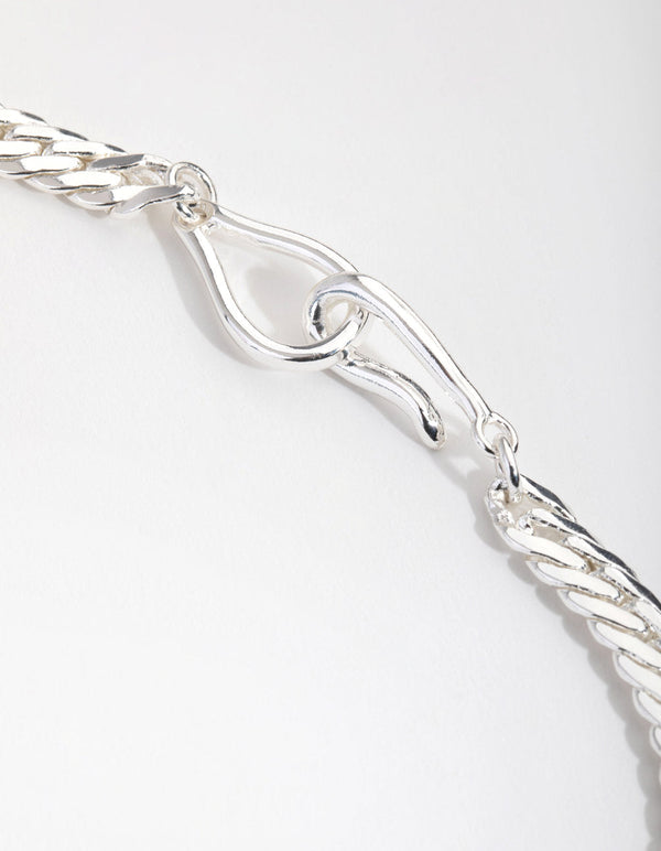 Real Silver Plated Hook Chain Necklace