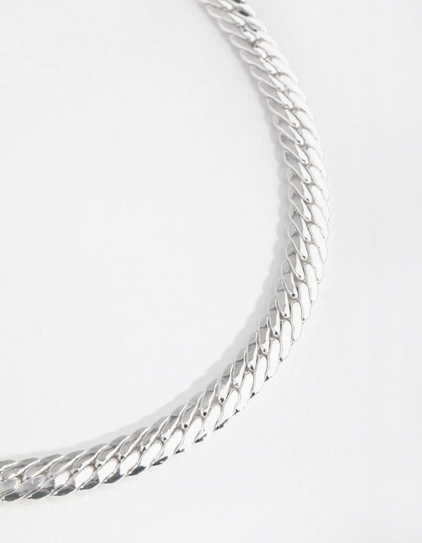 Real Silver Plated Hook Chain Necklace