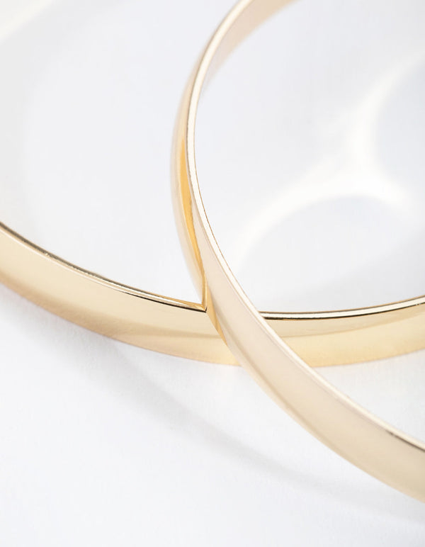 Real Gold Plated Plain Hoop Bangle Bracelets