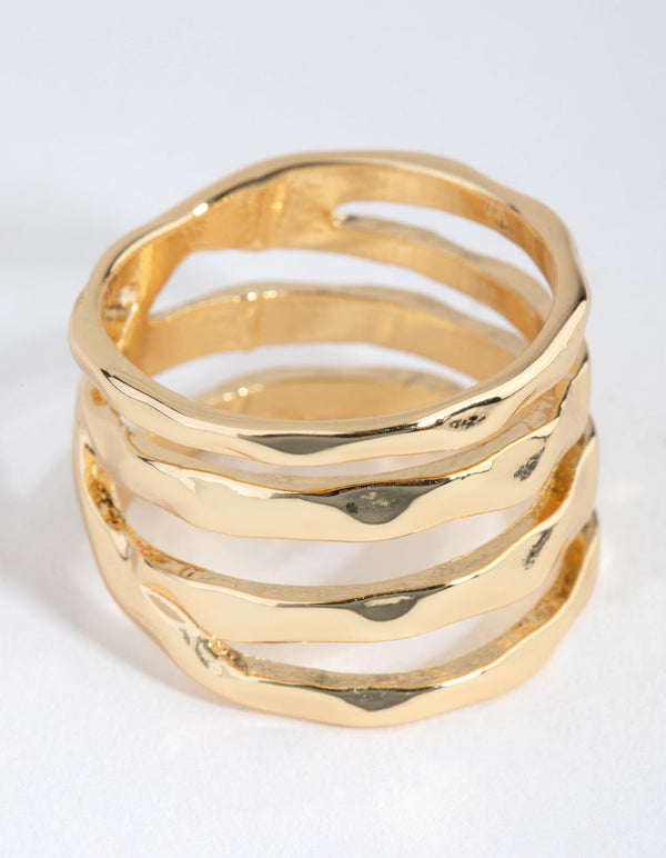 Real Gold Plated Molten Ring