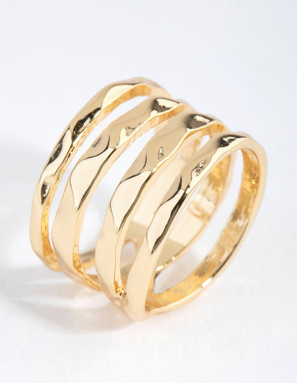 Real Gold Plated Molten Ring