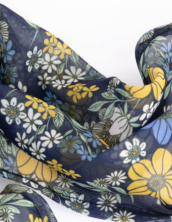 Blue Print Scarf Scrunchie