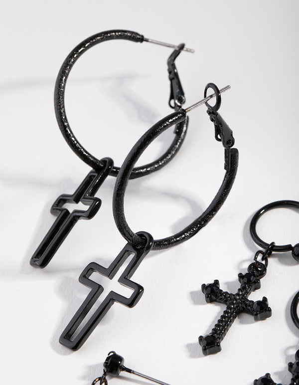 Matte Cross 3-Pack Drop Earring