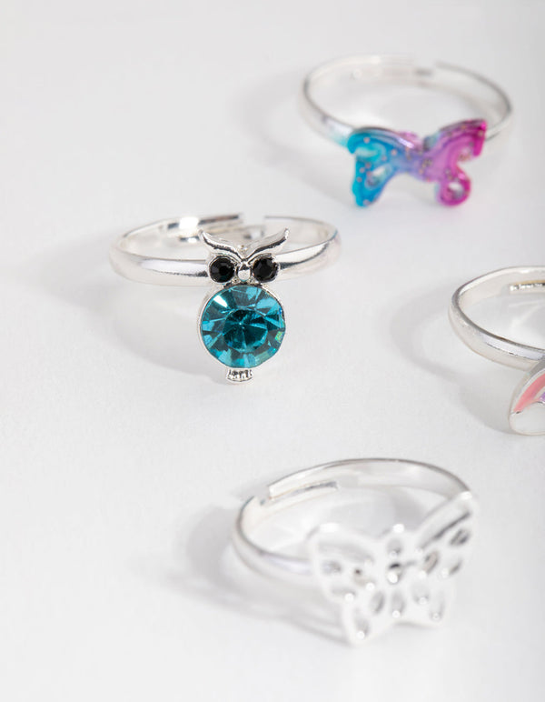 Kids Silver Fairy Tale 6-Pack Rings