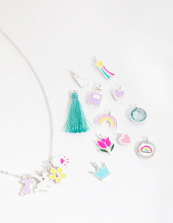 Kids Make You Own Gold Bunny and Kitty Necklace